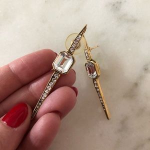 Elizabeth Cole Jewelry - Elizabeth Cole Gold Crystal Octagon Dagger Earring Elizabeth Cole Jewelry - Elizabeth Cole Gold Crystal Octagon Dagger Earring